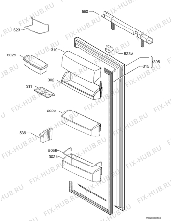 Взрыв-схема холодильника Aeg Electrolux SK91243-6I - Схема узла Door 003